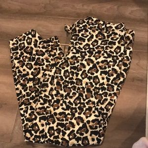 Loft Leopard Ankle Dress Pants